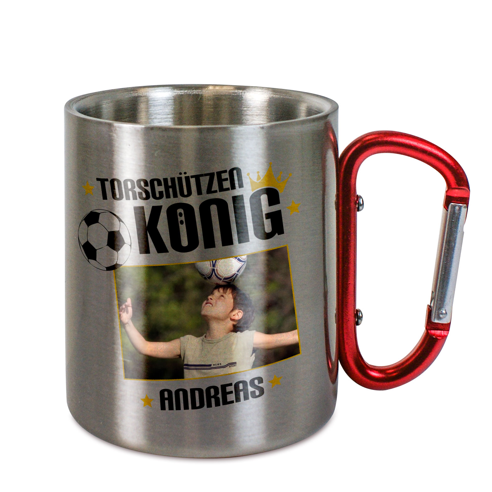 Edelstahltasse TREK-, mit Karabiner, für Sublimation