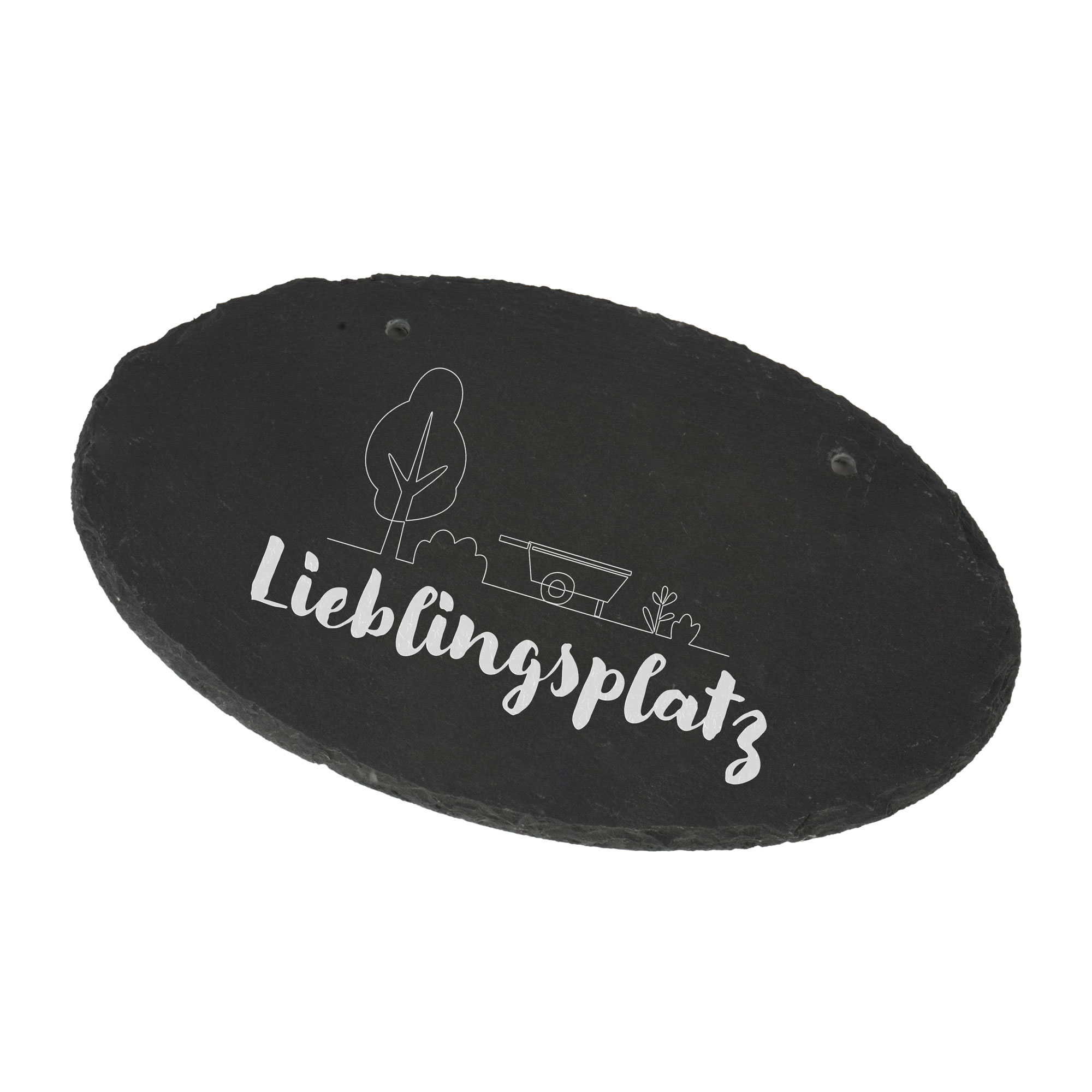 Ardoise pour gravure laser et impression UV, ovale 25 x 15 cm, 24 pcs./carton