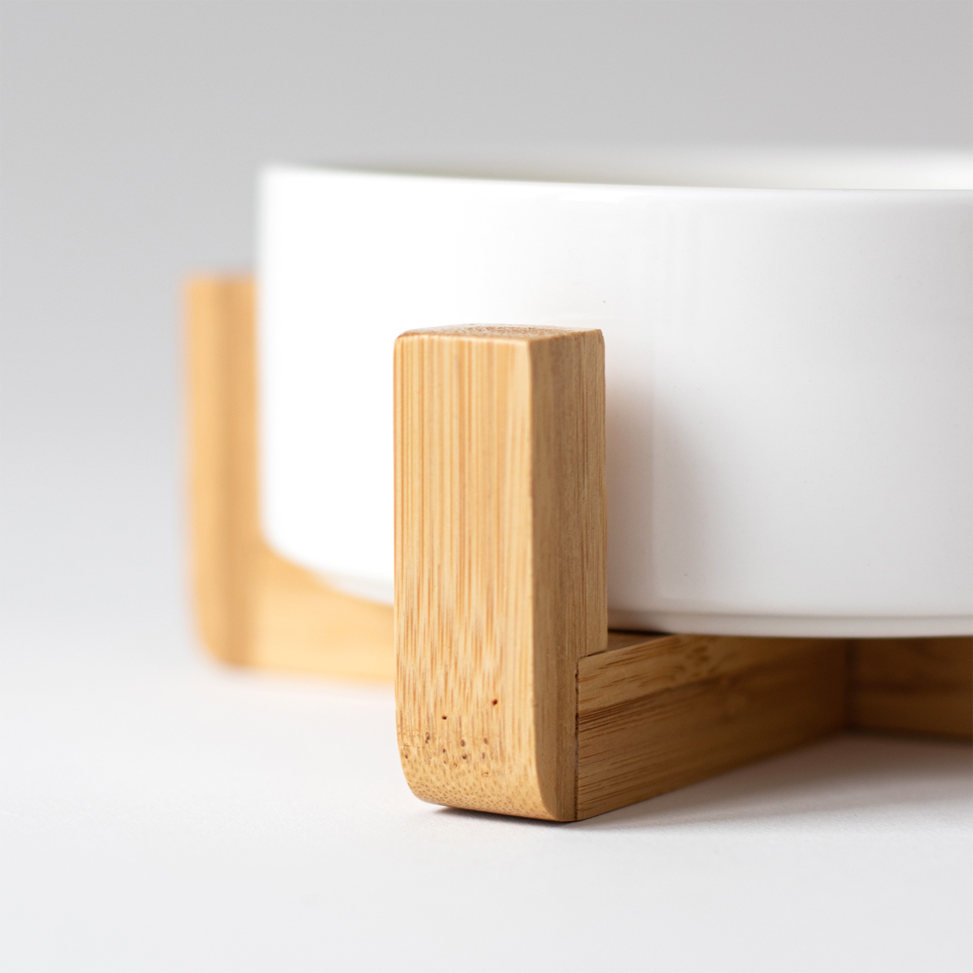 Support en bois de bambou pour bol en céramique KES-155, différentes variantes