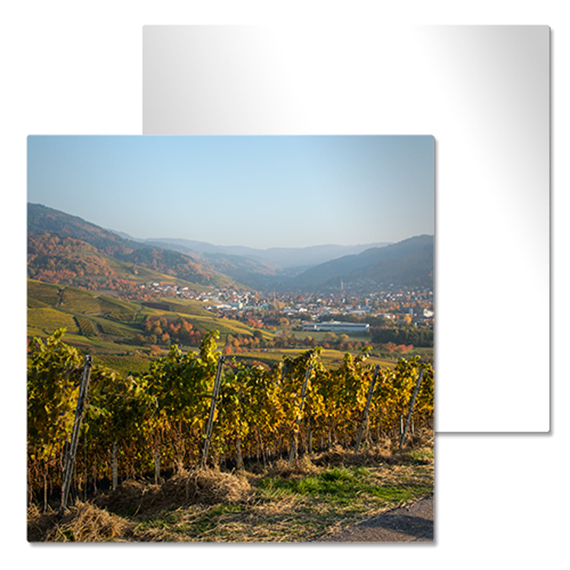 ChromaLuxe tableau photo en aluminium blanc brillant, 500 x 500 x 1,15 mm, coins arrondis, 10 pcs./carton