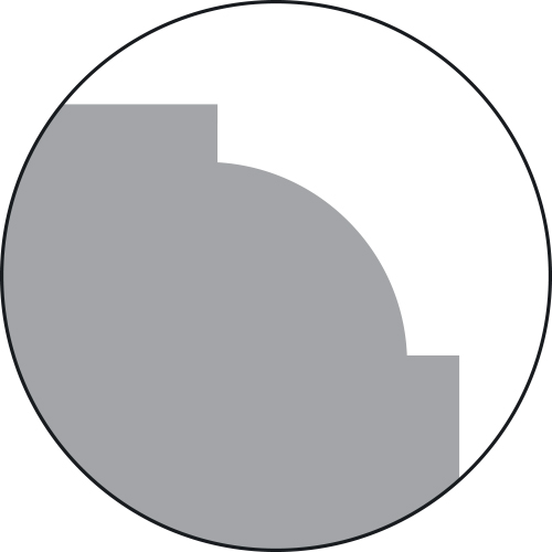 Outil de découpage ACCR-1, outil arc infléchi, rayons divers