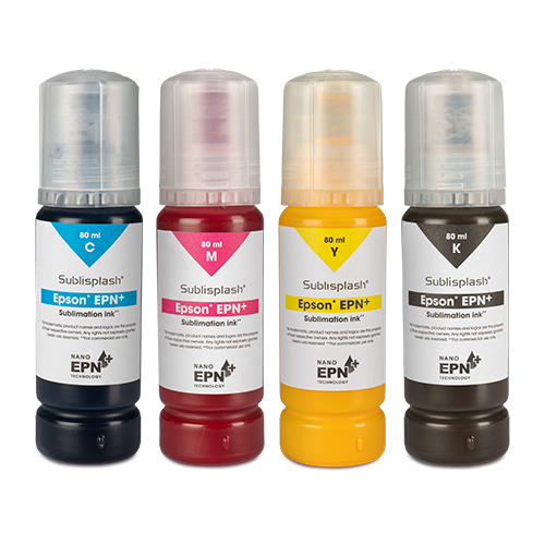 Sublisplash® EPN+ CMYK-Set in 80-ml-Flaschen (für EcoTank-Modelle) 