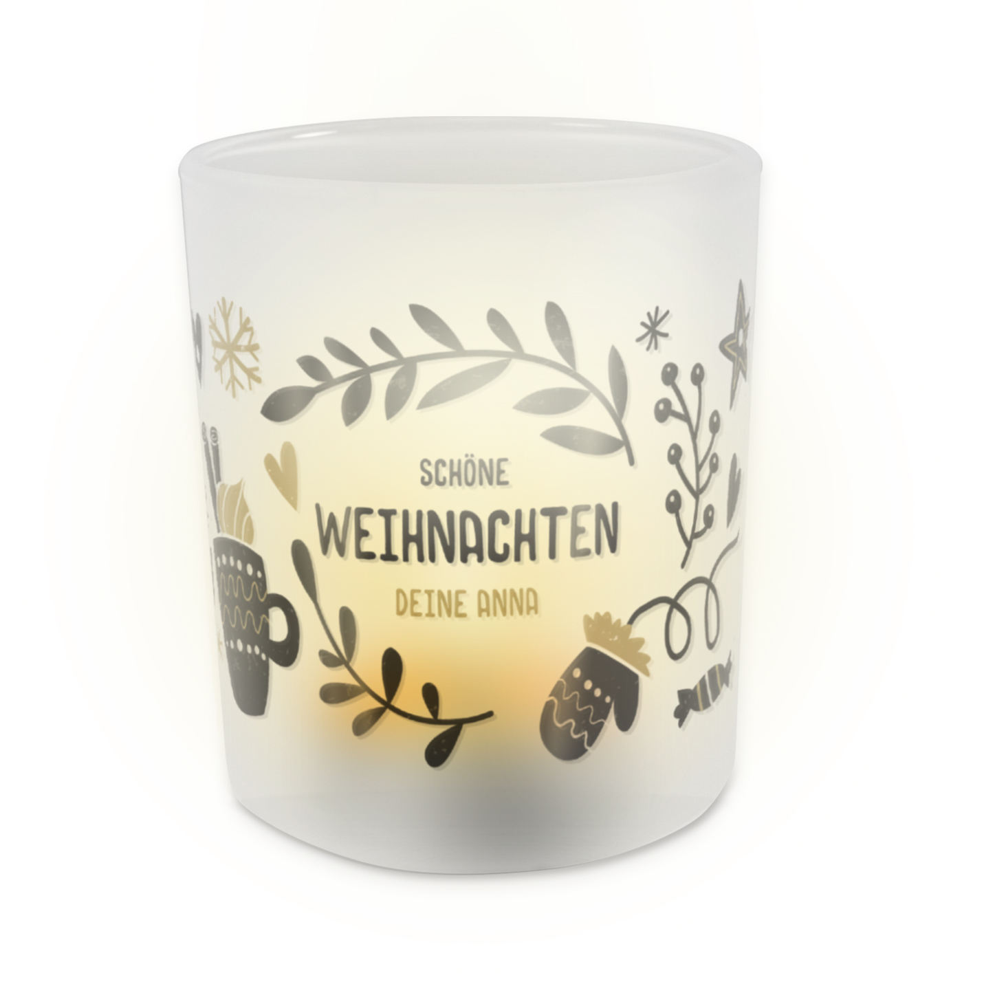 Sublistar® Teelichthalter aus Glas 7oz, außen satiniert