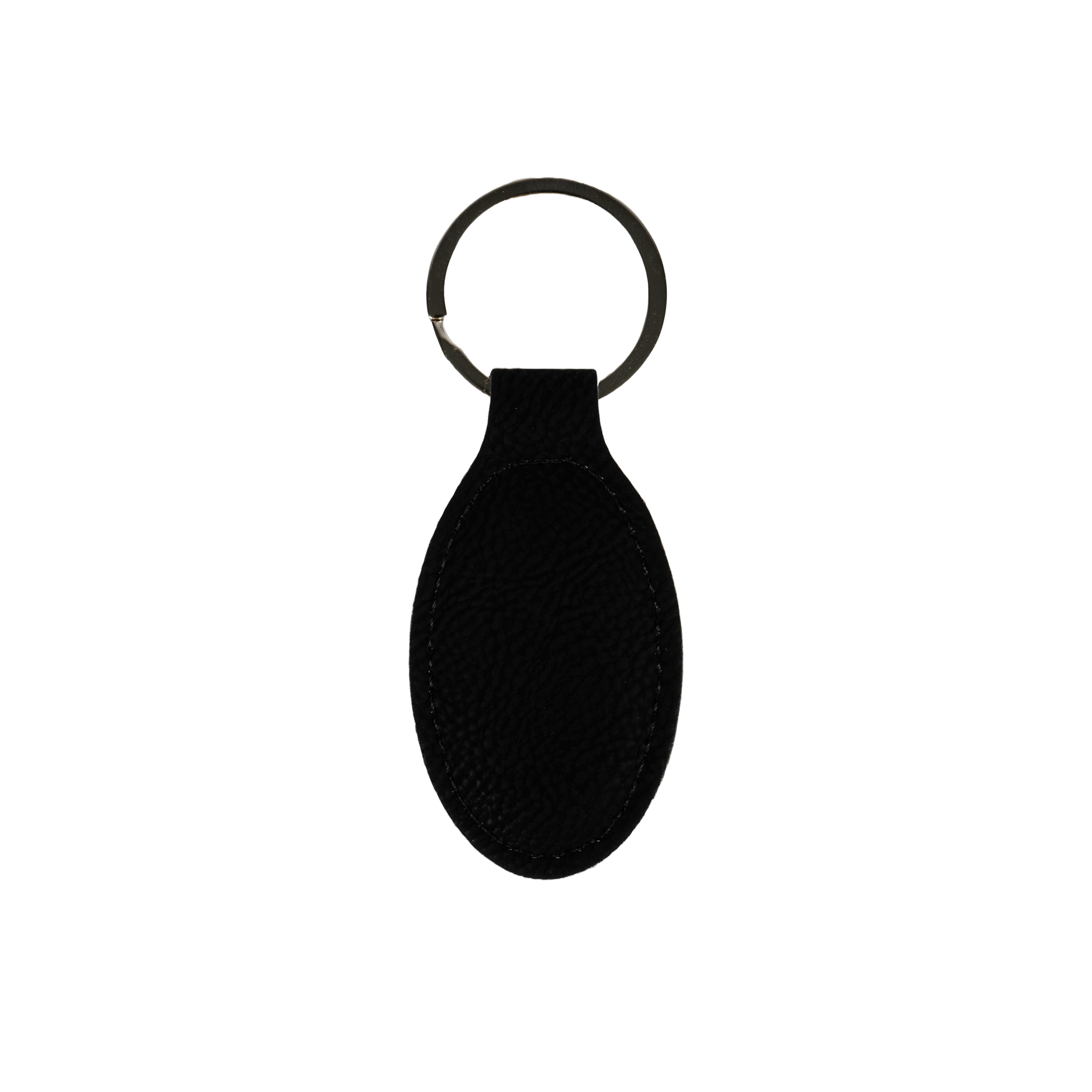 Porte-clés laser ovale en similicuir 40 x 75 mm, div. couleurs