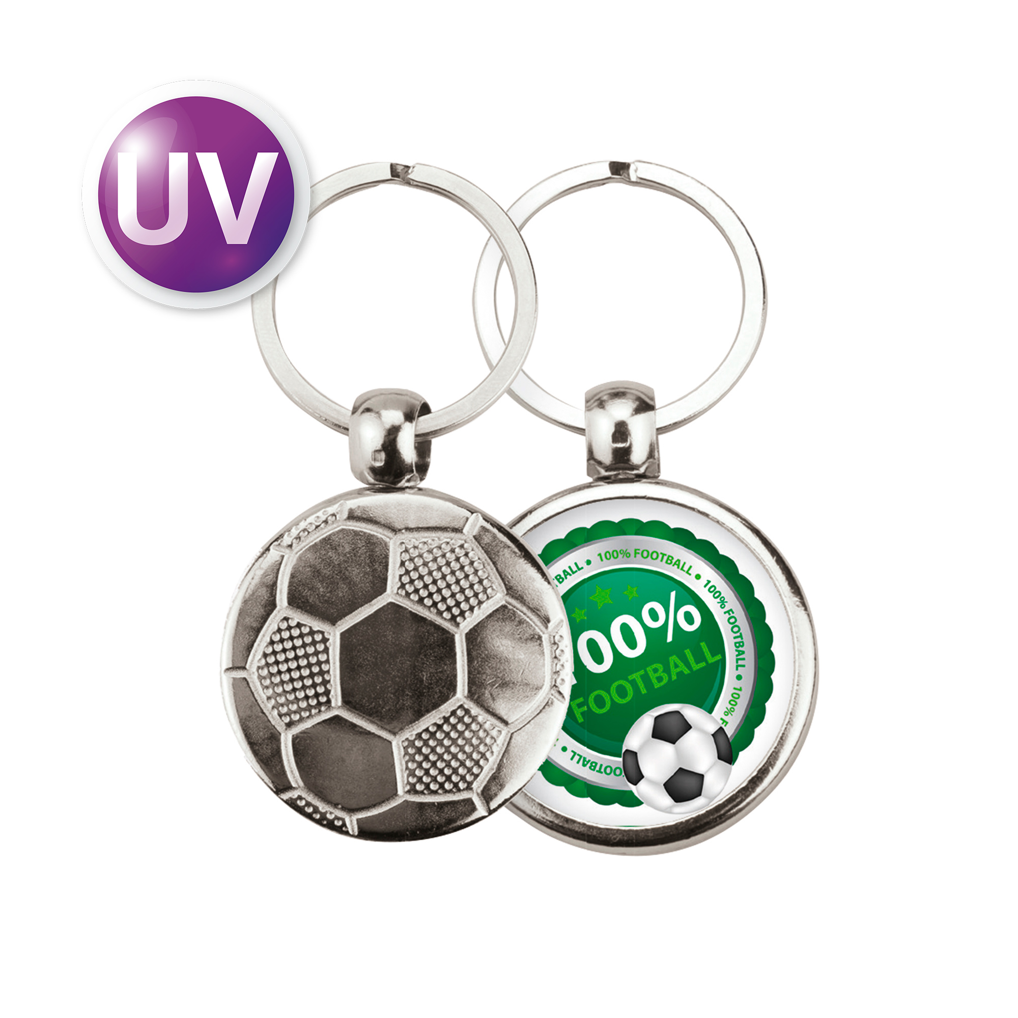 Porte-clés UV de Multiplexx, métal, diverses versions