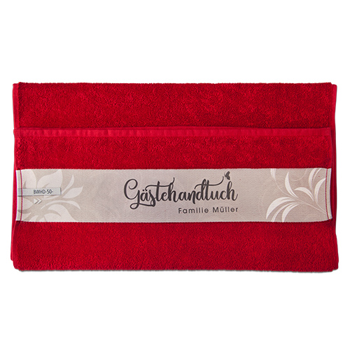 Serviette en coton avec bordure polyester, diverses couleurs et tailles