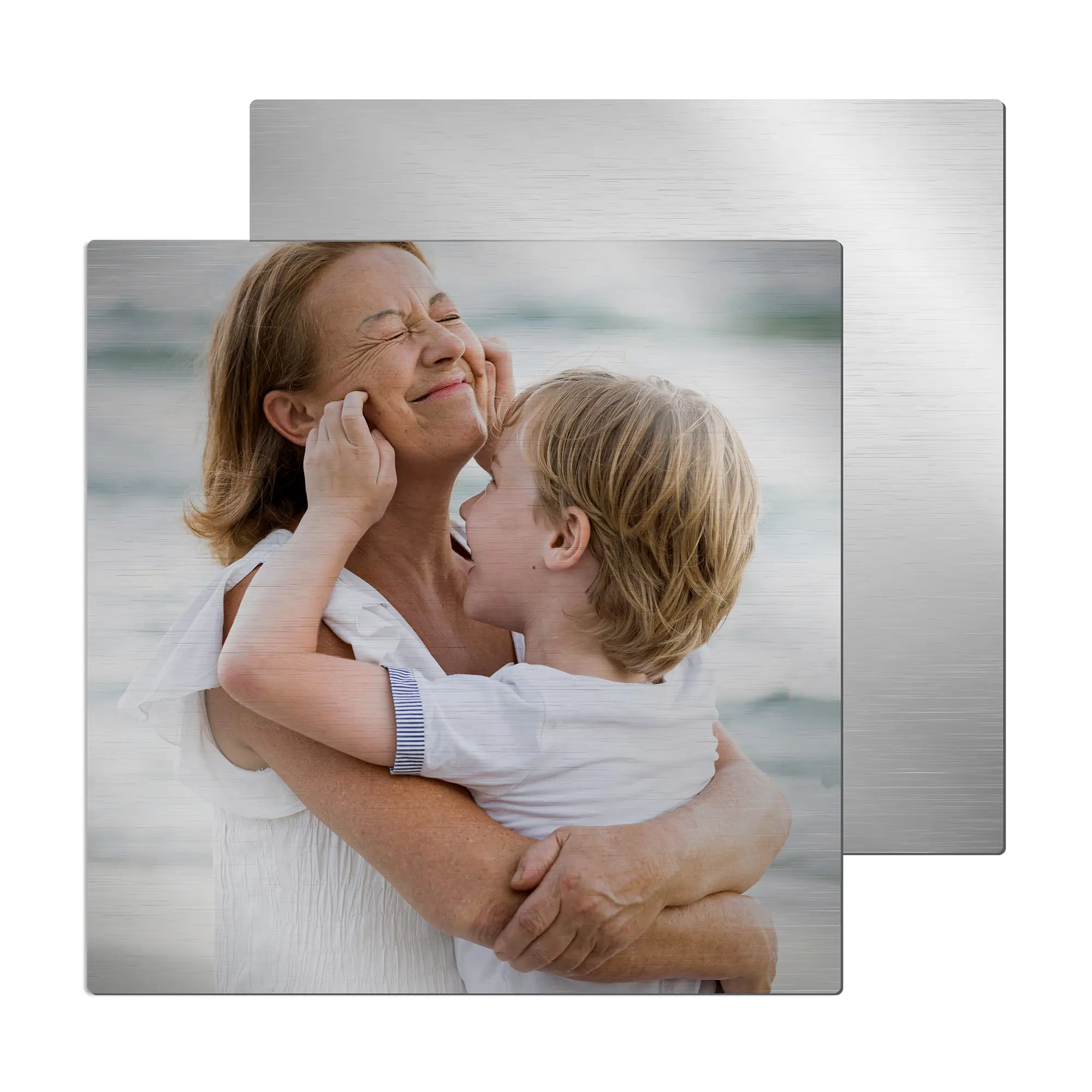 ChromaLuxe Alu-Fototafel silber-gebürstet, 300 x 300 x 1,15 mm, Ecken gerundet