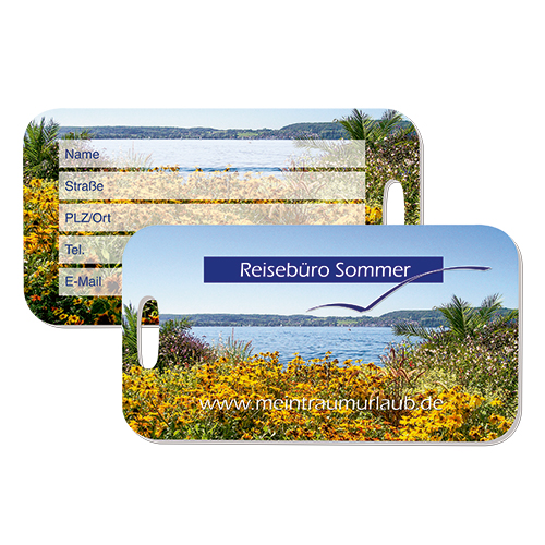 UNISUB etiquette à bagage, taille 75 x 140 mm, Imprimable recto-verso, couleur blanc brillant, 50 pcs./carton