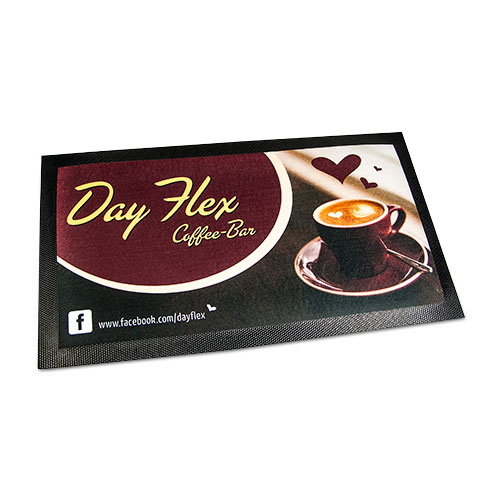 Tapis de bar avec arrière en caoutchouc, taille 450 x 250 x 2 mm, 2 pcs./pack, 100 pcs./carton