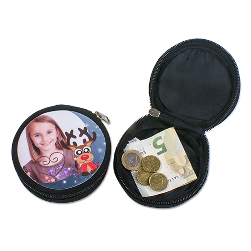 Mini coin purse, black, size Ø 90 mm, 200 pcs./carton Mini coin purse, black, size Ø 90 mm, 200 pcs./carton
