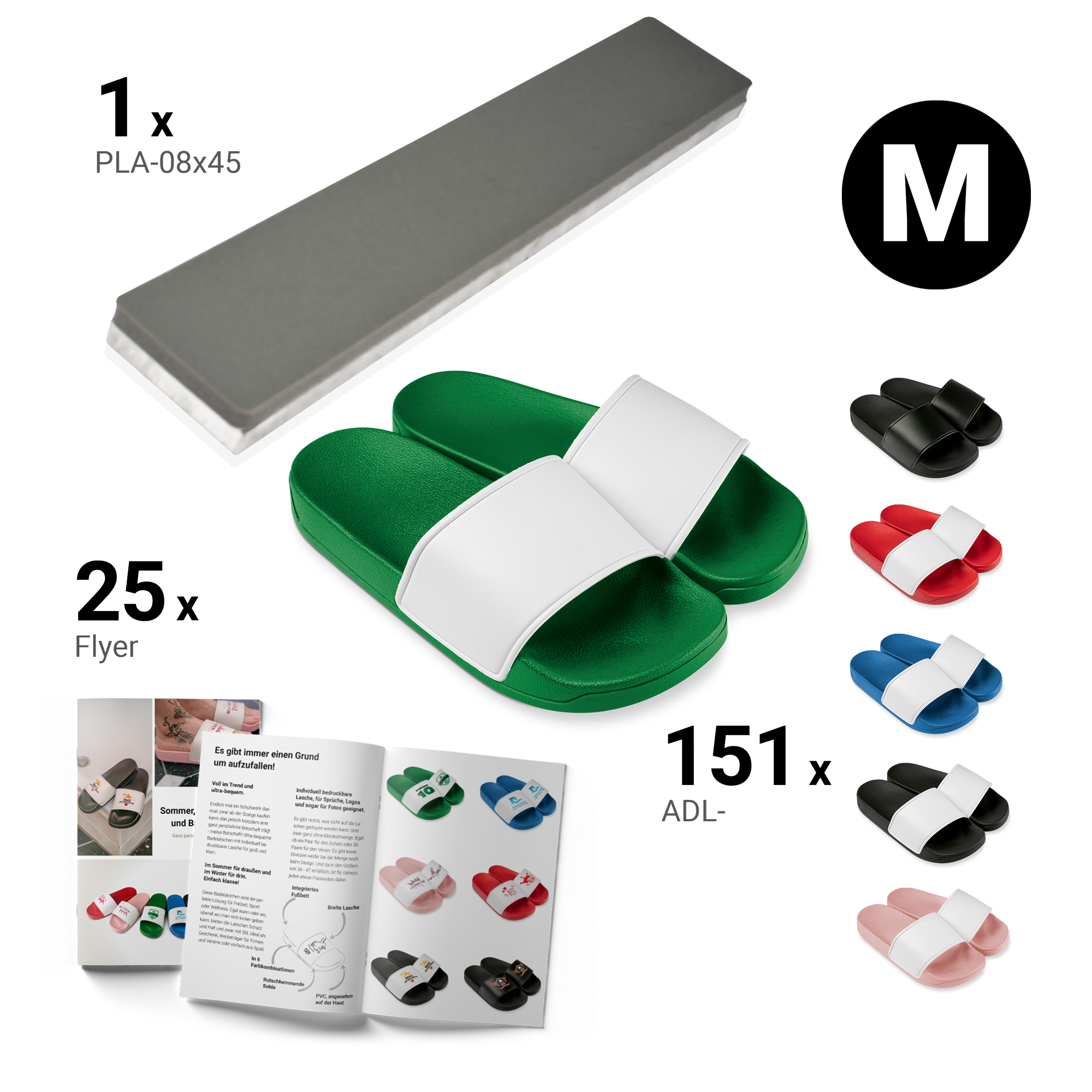 Kit de démarrage tongs : Version M Contient les articles suivants :