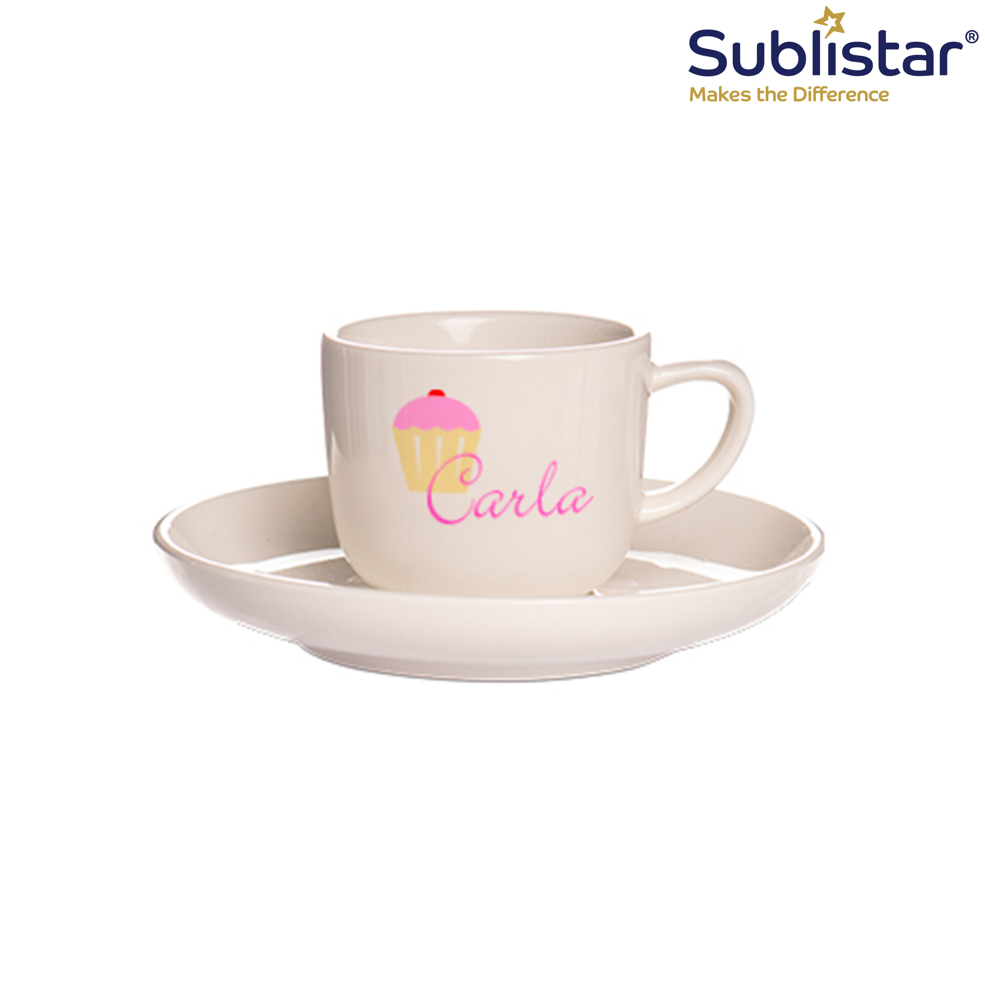 Espressotasse 2,5oz mit Unterteller, Sublistar®-Coating