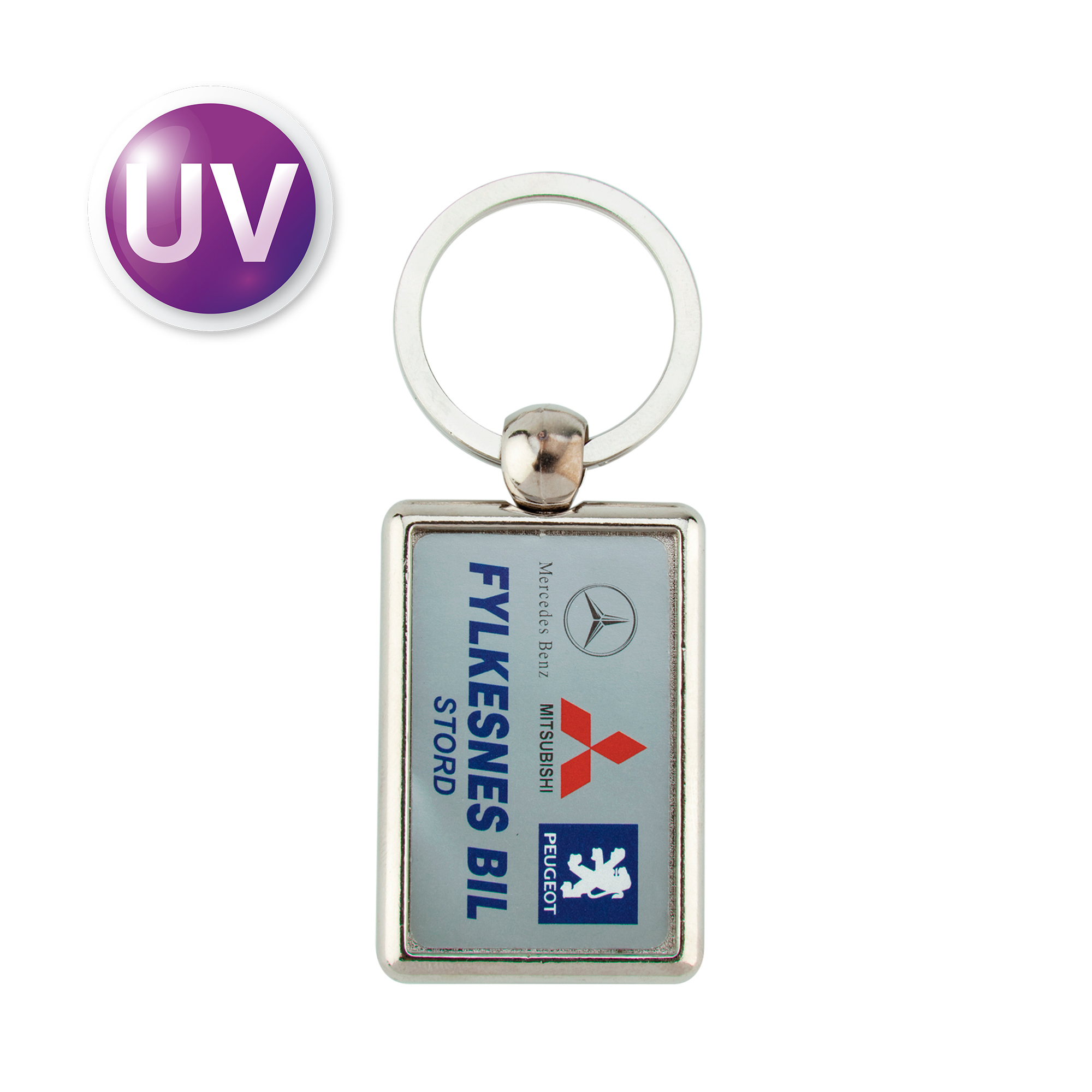 Porte-clés UV de Multiplexx, métal, diverses versions
