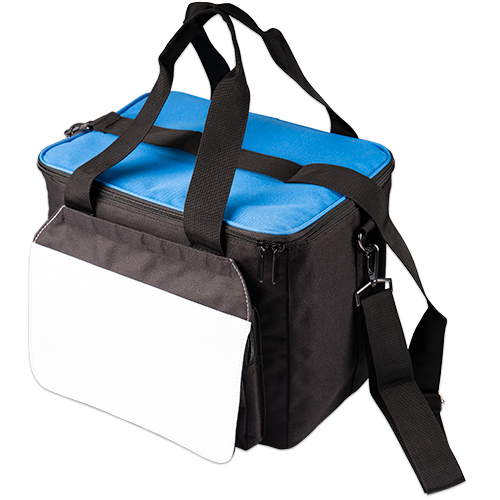 Kühltasche schwarz mit blauem Deckel, Größe (BxHxT) 320 x 260 x 230 mm, 20 St./Karton