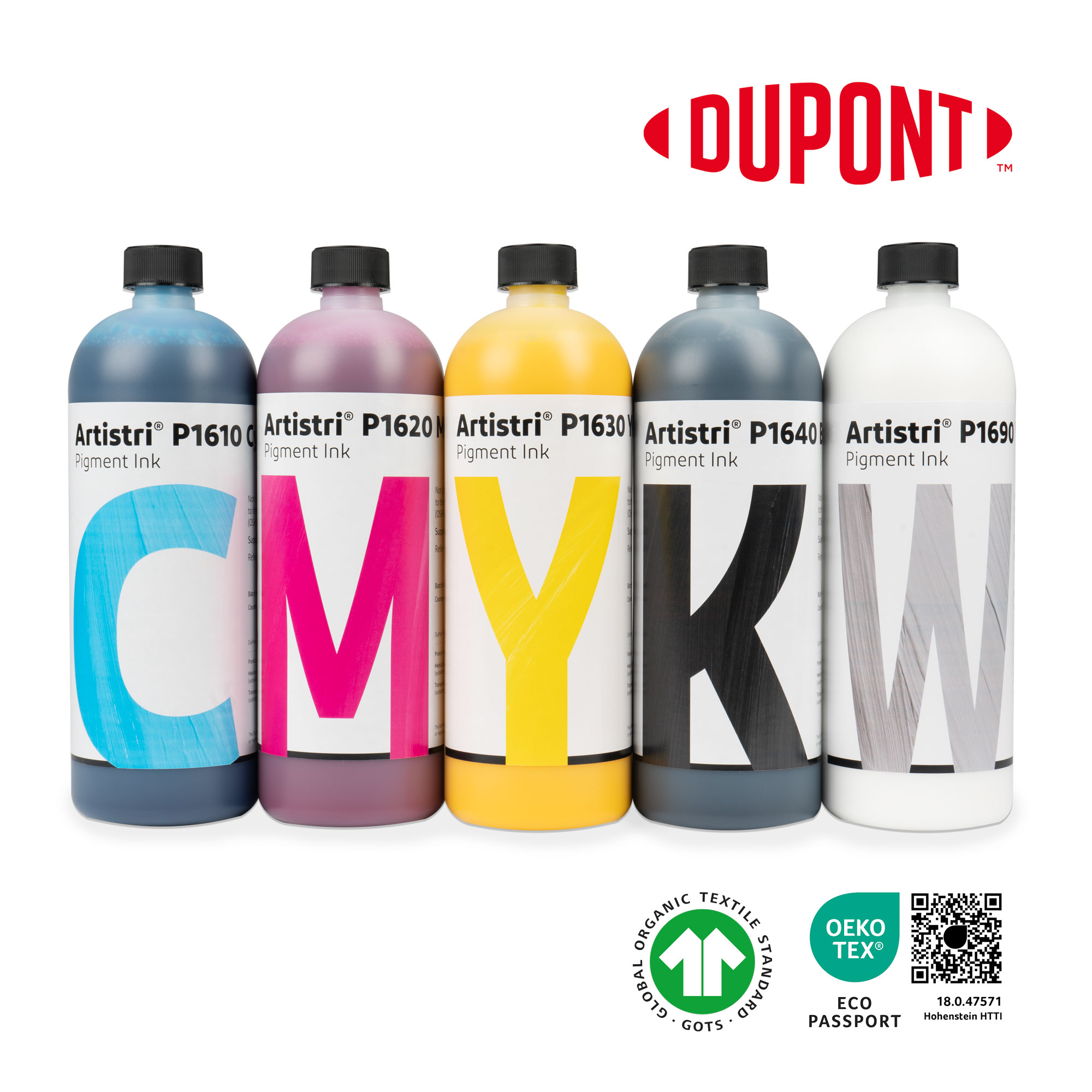 DTF Tinte DuPont™ P1600 Series, div. Farben, 1-ltr.-Flasche