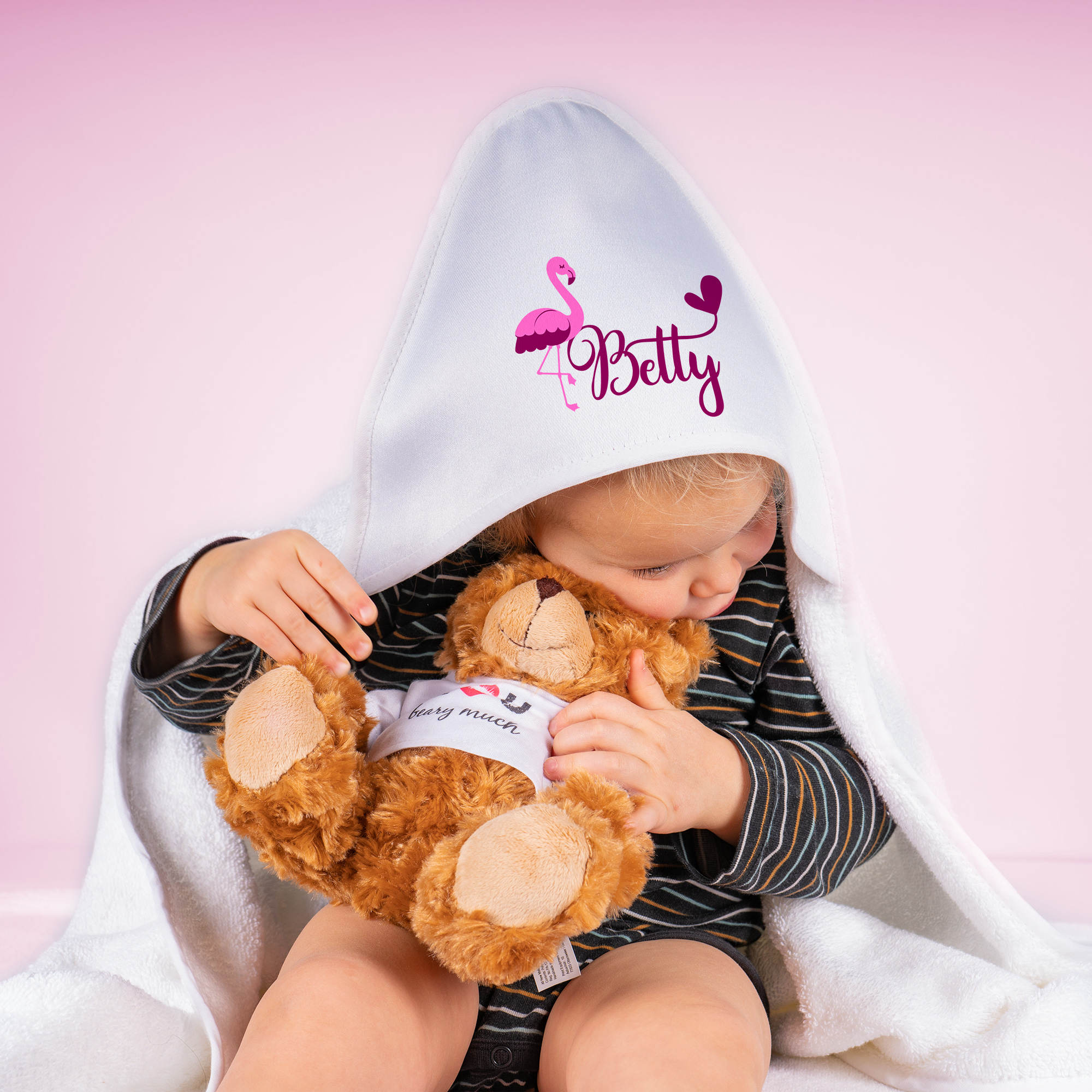 Sublistar® Kinderbadetuch Frottier mit bedruckbarer Kapuze, Farbe Weiß, Größe 80 x 80 cm