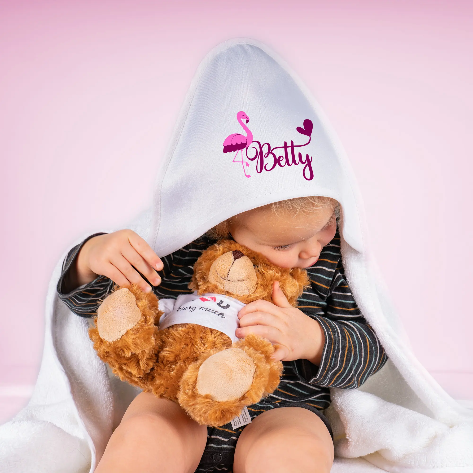 Sublistar® Kinderbadetuch Frottier mit bedruckbarer Kapuze, Farbe Weiß, Größe 80 x 80 cm