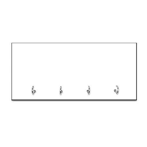 UNISUB MDF tableau des clés, avec 4 crochets argentées, couleur blanc brillant, taille 279 x 127 x 16 mm, 10 pcs./carton