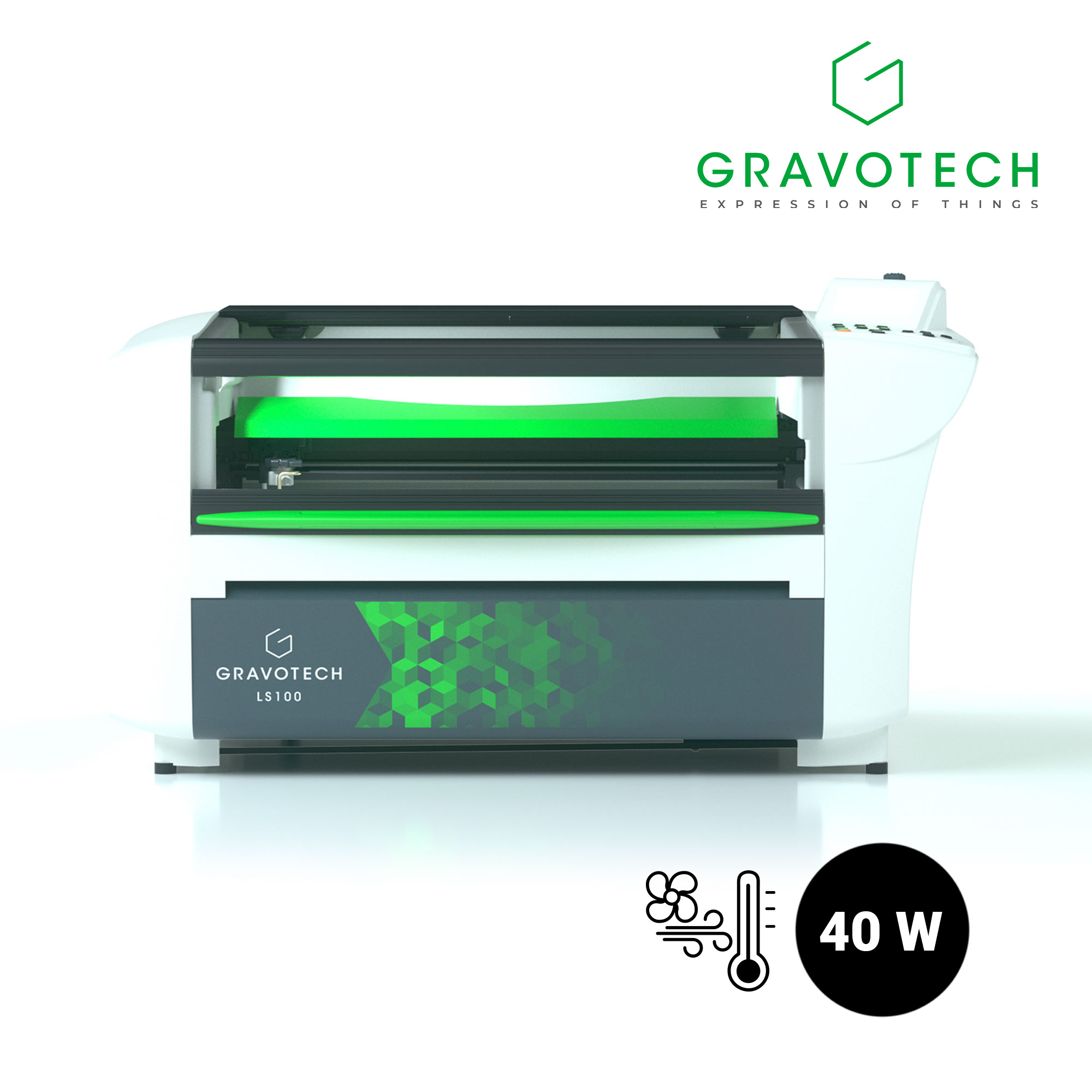 Gravotech LS100 CO2 Lasergravierer, 40 Watt CO2 Laser mit Luftkühlung