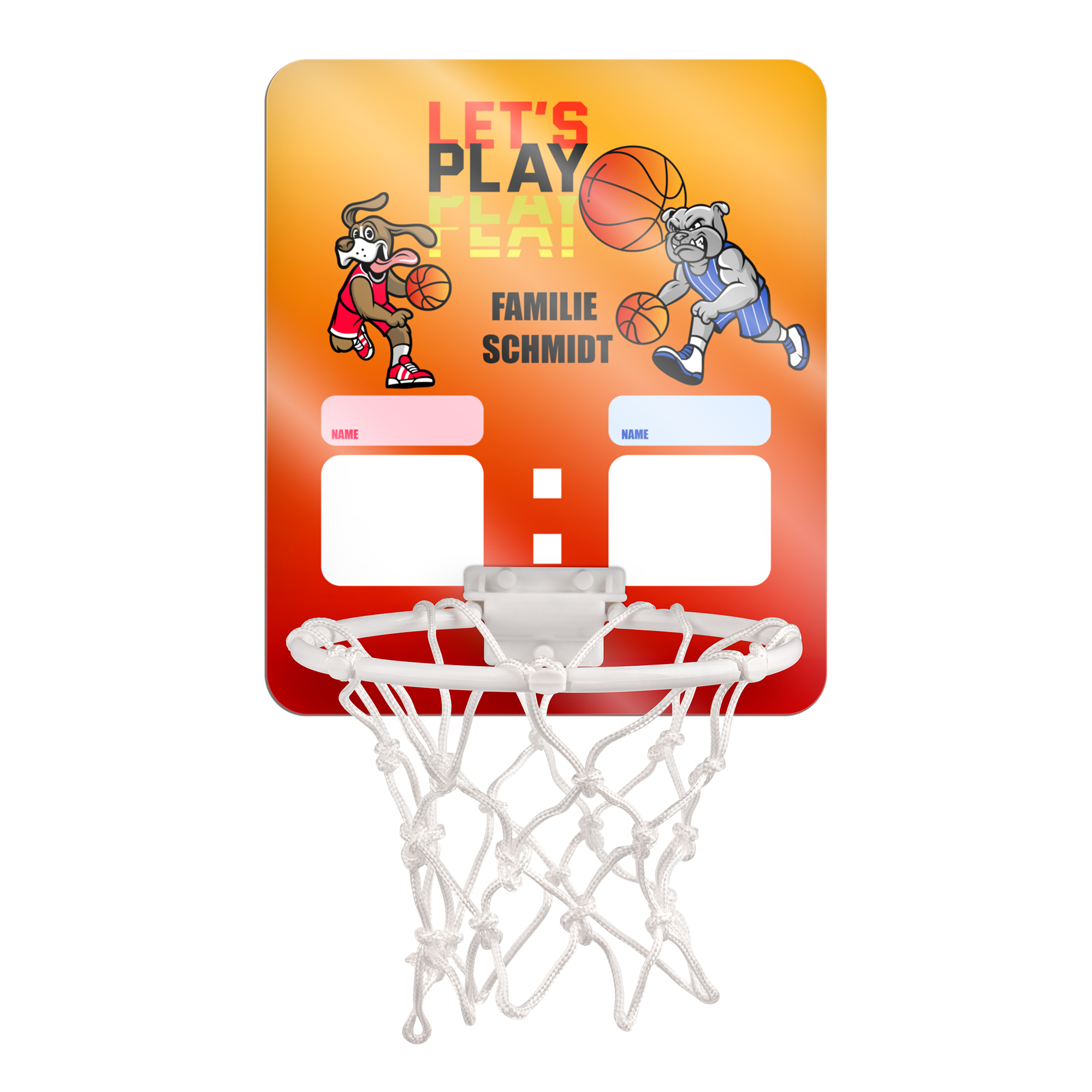 UNISUB panier de basket-ball miniature, taille190 x 230 mm, couleur blanc brillant, 15 pcs./carton