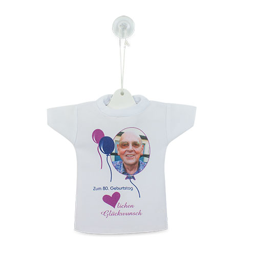 Mini T-Shirt weiß, Größe 200 x 190 mm
