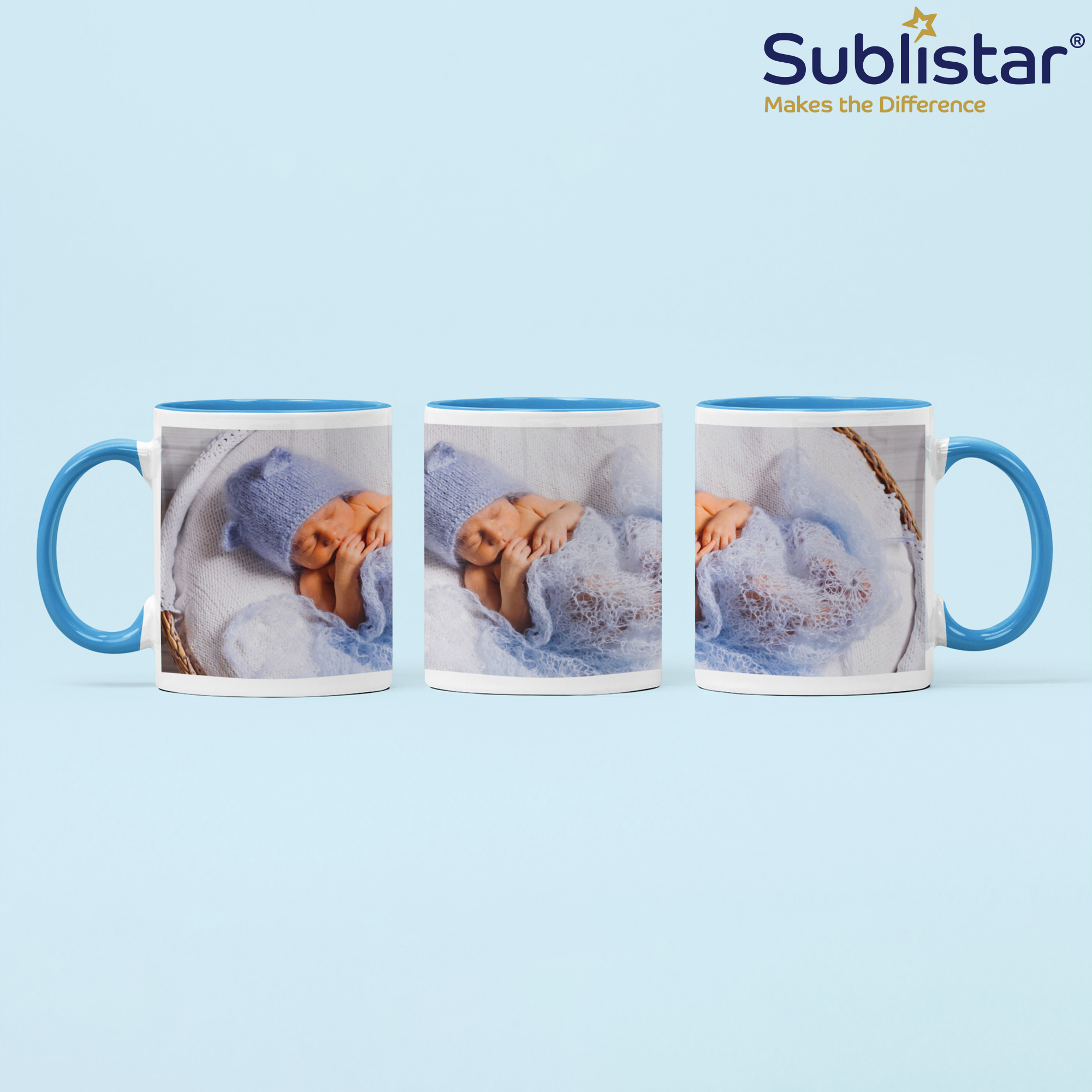 Ceramic mug TWO TONES & HANDLE 11oz, Sublistar®-Coating, various colours