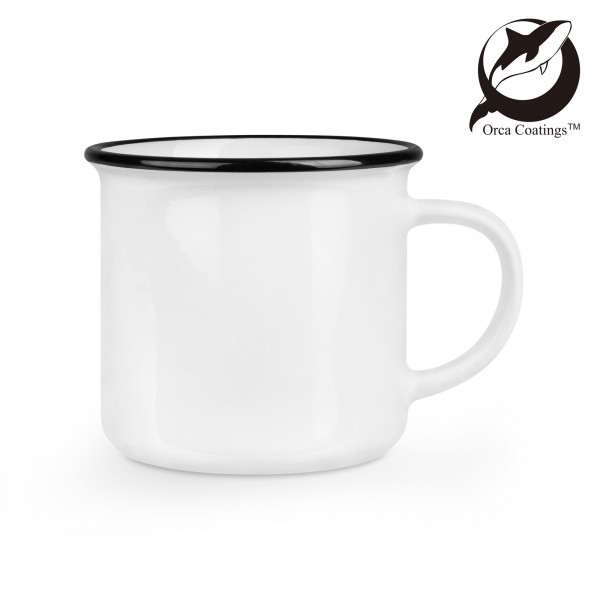Ceramic mug TOM drinking rim black 8oz Orca™ Coating