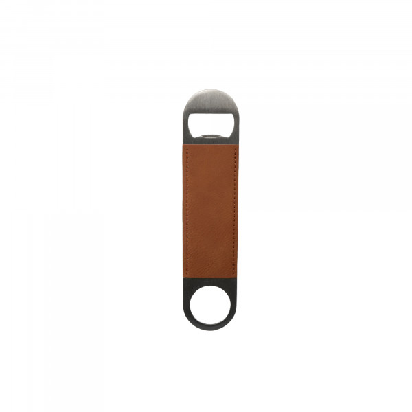 Laser stainless steel bottle opener with imitation leather coating