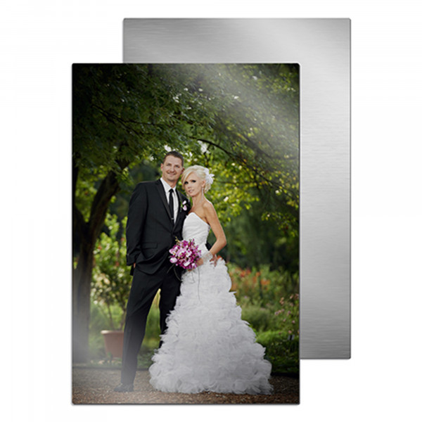 ChromaLuxe tableau photo en aluminium argenté brossé, 400 x 600 x 1,15 mm