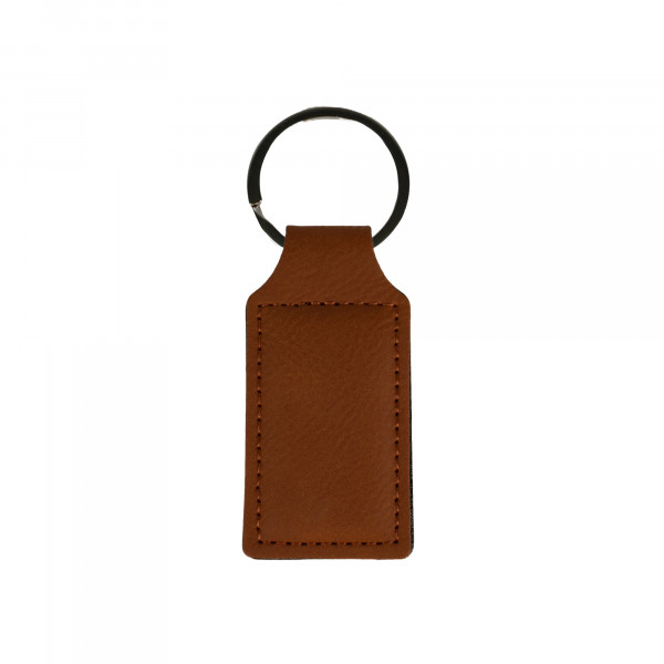 Laser key fob rectangular made of imitation leather