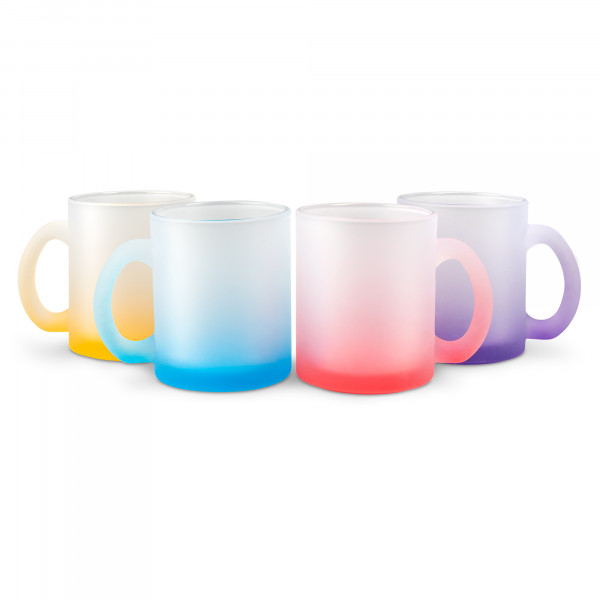 Starter kit glass mug with colour gradient 10oz Orca-Coating