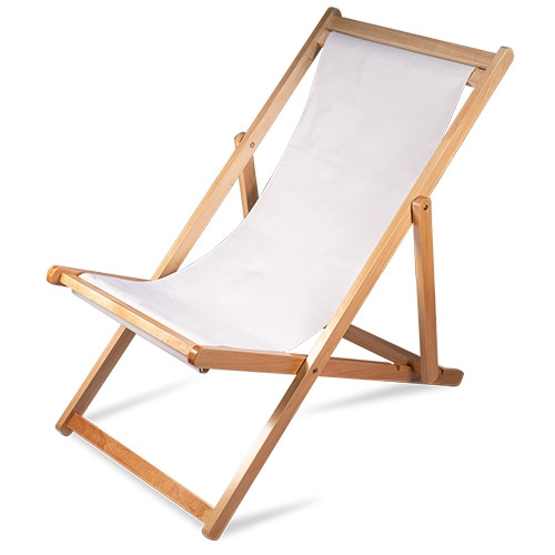 Ersatzstoff für klappbaren Liegestuhl, weiß, CHAIR-BEACH