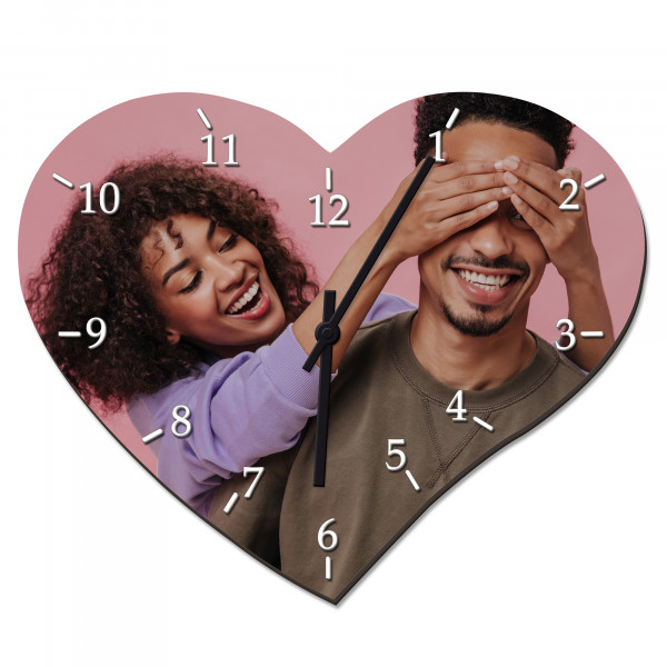 Hardboard wall clock heart shape