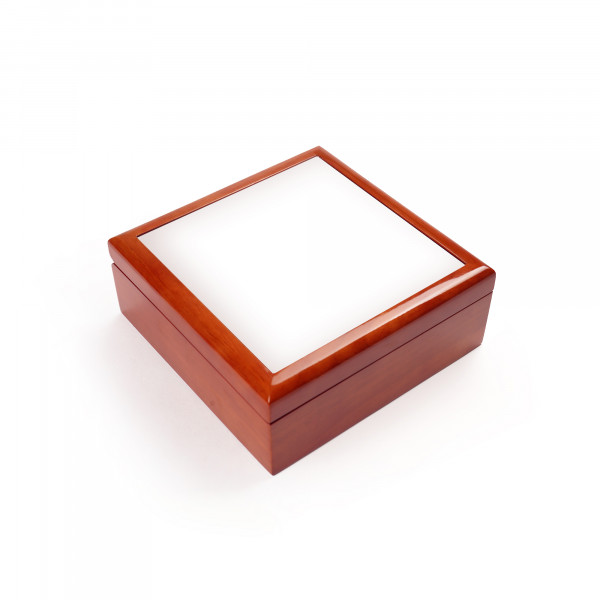 Keepsake box red/brown, size 180 x 180 x 60 mm