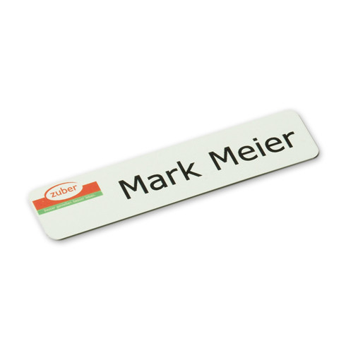 Aluminium name badge, size 15 x 71 x 0,5 mm