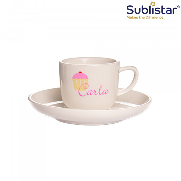 Espresso cup with saucer 2,5oz, Sublistar®-Coating