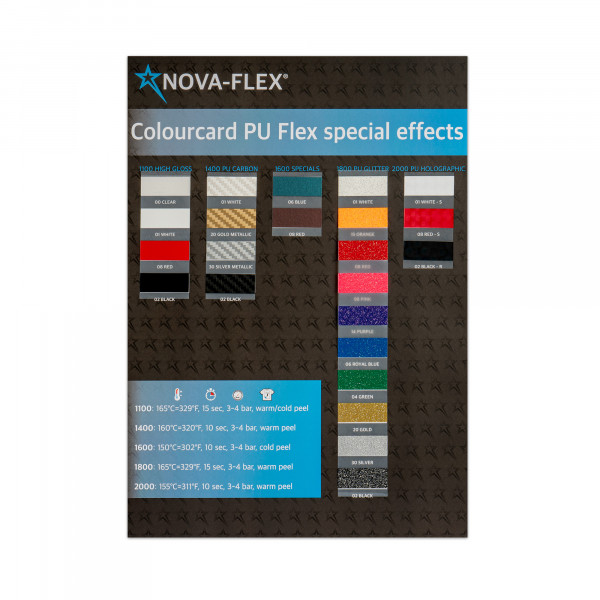 Color chart of the serie Nova-Flex 1100/1400/1600/1800 and 2000
