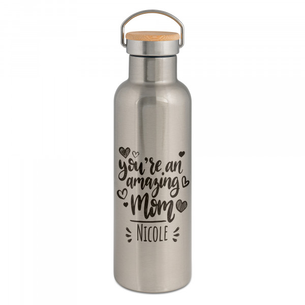 Stainless steel thermo flask with bamboo lid, 750 ml