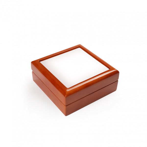 Keepsake box red/brown, size 140 x 140 x 60 mm