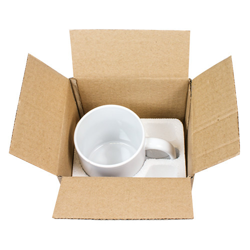 Transportation box with styrofoam for mugs