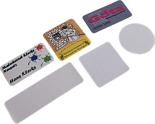 Patch labels for heat sealing, square